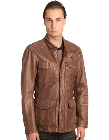 Γνήσιο Ανδρικό Δερμάτινο Μπουφάν - A138