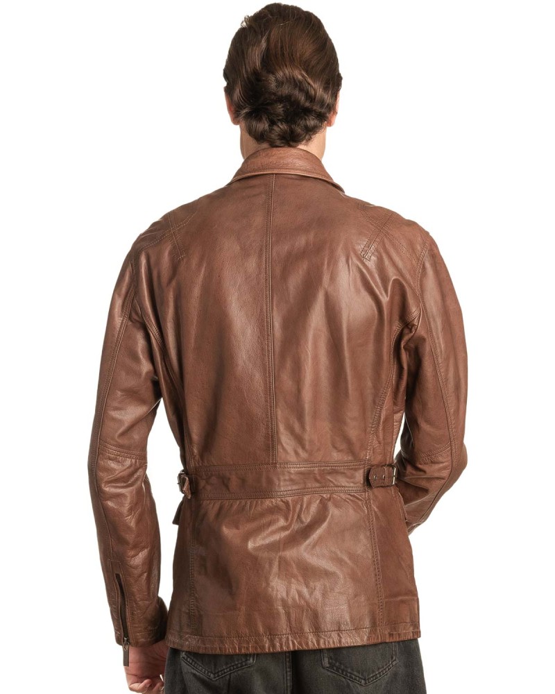  Γνήσιο Ανδρικό Δερμάτινο Μπουφάν - A138