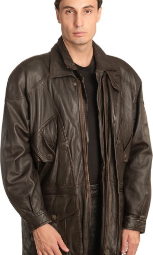  Γνήσιο Ανδρικό Δερμάτινο Μπουφάν - A139