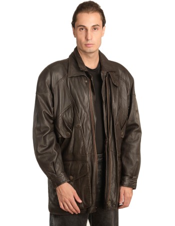  Γνήσιο Ανδρικό Δερμάτινο Μπουφάν - A139