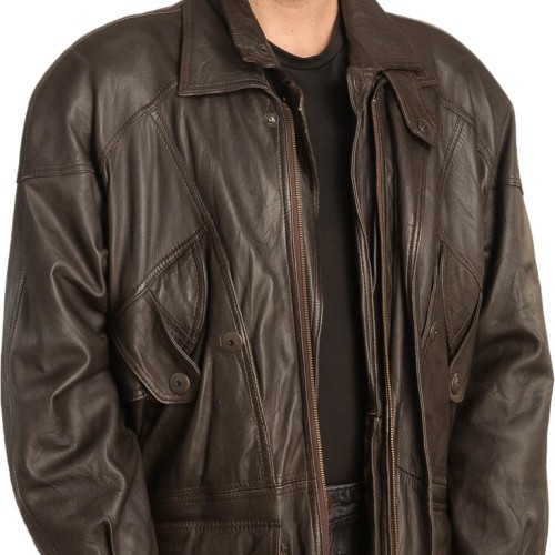  Γνήσιο Ανδρικό Δερμάτινο Μπουφάν - A139