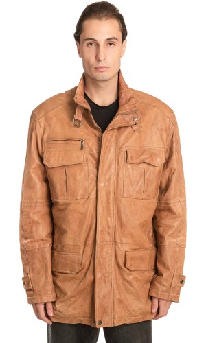  Γνήσιο Ανδρικό Δερμάτινο Μπουφάν - A143