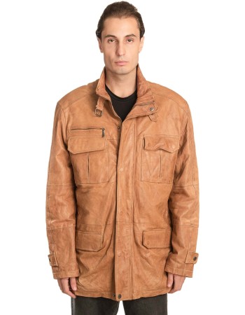  Γνήσιο Ανδρικό Δερμάτινο Μπουφάν - A143