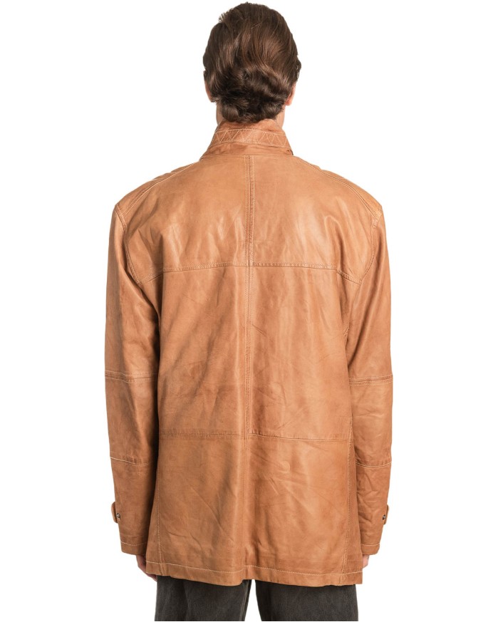  Γνήσιο Ανδρικό Δερμάτινο Μπουφάν - A143