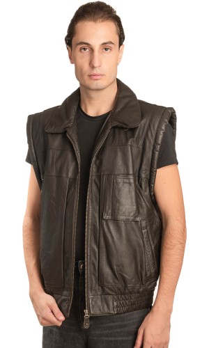Γνήσιο Ανδρικό Δερμάτινο Γιλέκο - A144