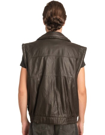 Γνήσιο Ανδρικό Δερμάτινο Γιλέκο - A144