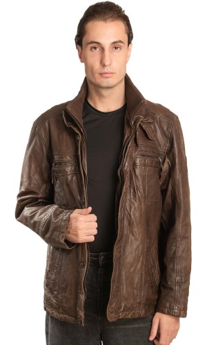  Γνήσιο Ανδρικό Δερμάτινο Μπουφάν - A149