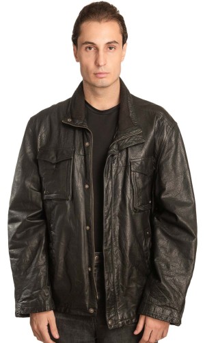  Γνήσιο Ανδρικό Δερμάτινο Μπουφάν - A155