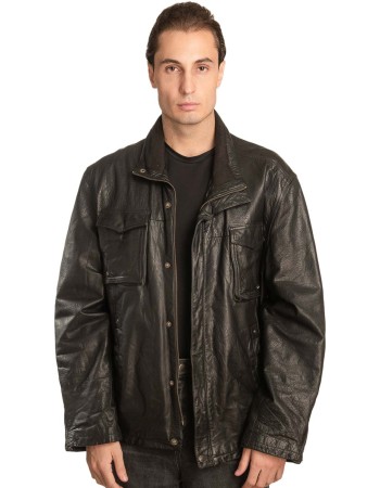 Γνήσιο Ανδρικό Δερμάτινο Μπουφάν - A155