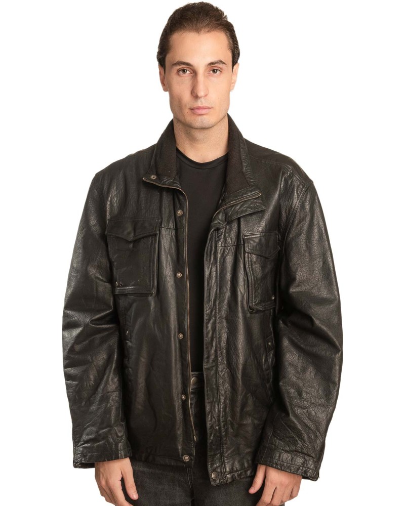  Γνήσιο Ανδρικό Δερμάτινο Μπουφάν - A155