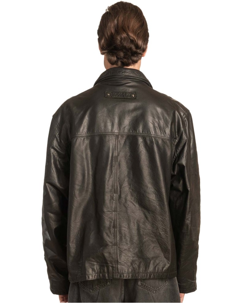  Γνήσιο Ανδρικό Δερμάτινο Μπουφάν - A155