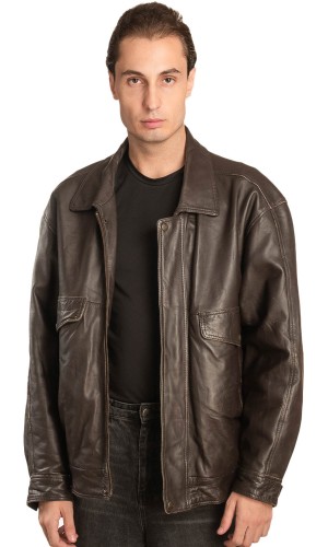 Γνήσιο Ανδρικό Δερμάτινο Μπουφάν - A157