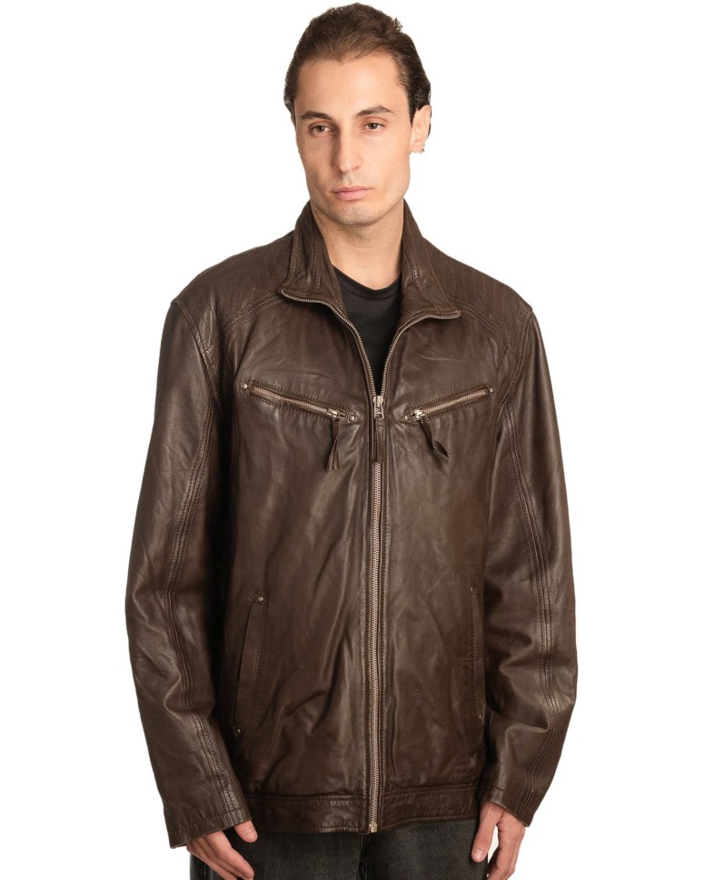 Γνήσιο Ανδρικό Δερμάτινο Μπουφάν - A161