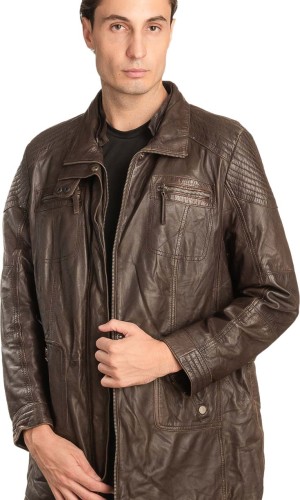  Γνήσιο Ανδρικό Δερμάτινο Μπουφάν - A168