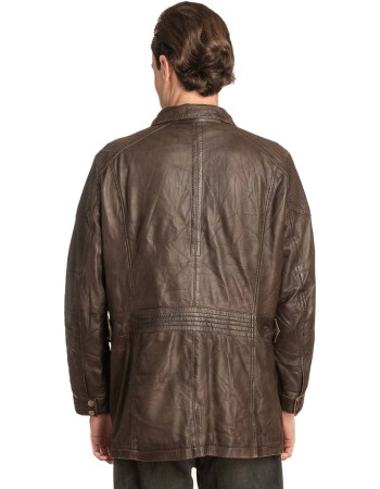  Γνήσιο Ανδρικό Δερμάτινο Μπουφάν - A168