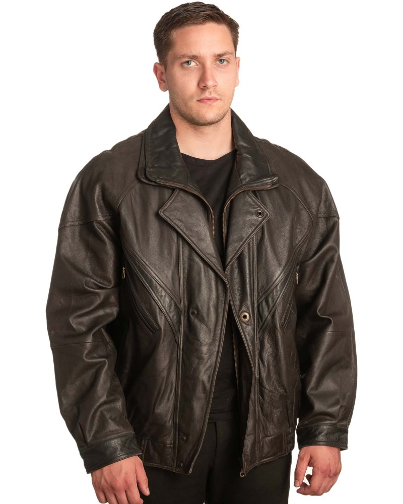 Γνήσιο Ανδρικό Δερμάτινο Μπουφάν - A177