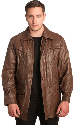  Γνήσιο Ανδρικό Δερμάτινο Μπουφάν - A194