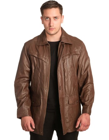  Γνήσιο Ανδρικό Δερμάτινο Μπουφάν - A194