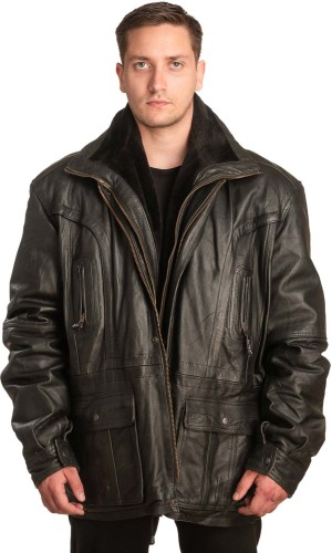  Γνήσιο Ανδρικό Δερμάτινο Μπουφάν - A201
