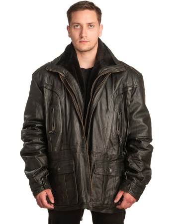  Γνήσιο Ανδρικό Δερμάτινο Μπουφάν - A201