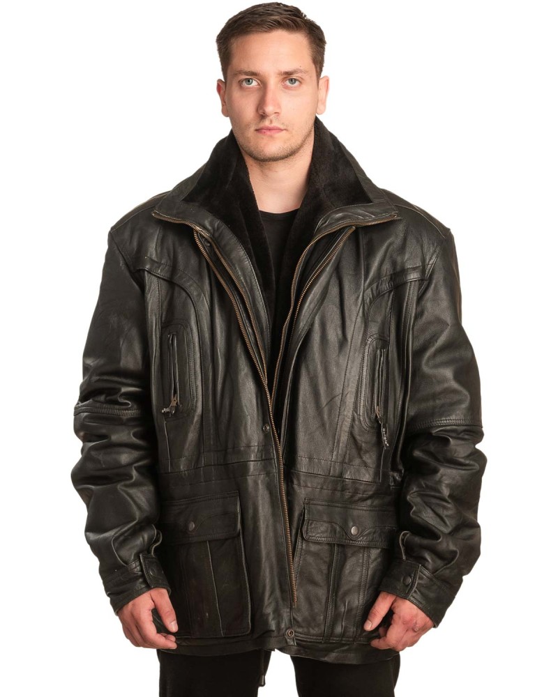 Γνήσιο Ανδρικό Δερμάτινο Μπουφάν - A201
