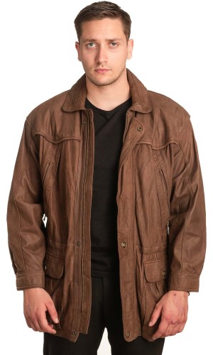 Γνήσιο Ανδρικό Δερμάτινο Μπουφάν - A215