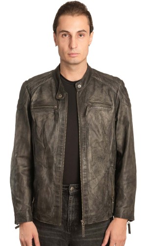  Γνήσιο Ανδρικό Δερμάτινο Μπουφάν - A217