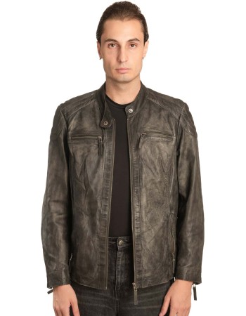  Γνήσιο Ανδρικό Δερμάτινο Μπουφάν - A217