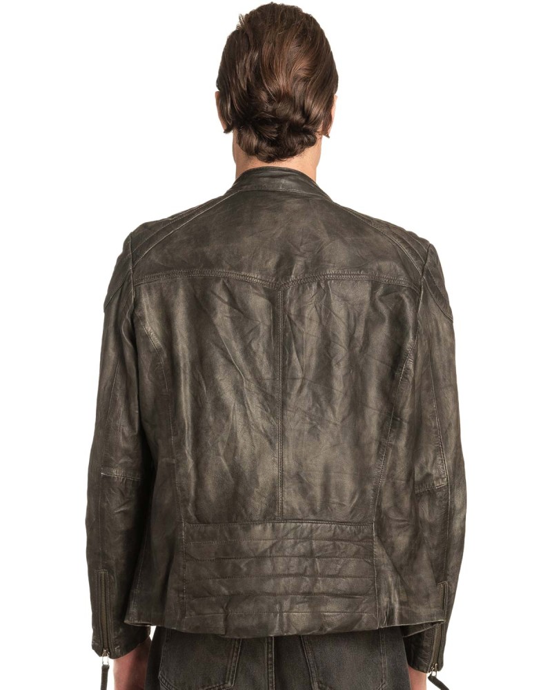  Γνήσιο Ανδρικό Δερμάτινο Μπουφάν - A217