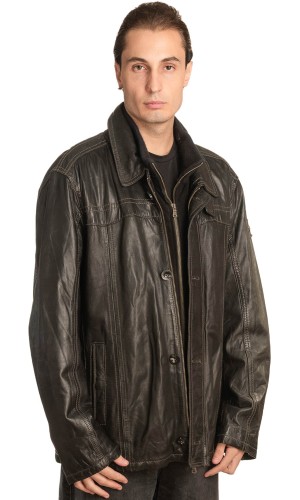  Γνήσιο Ανδρικό Δερμάτινο Μπουφάν - A219