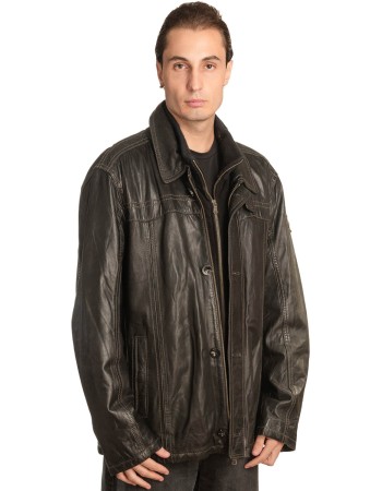  Γνήσιο Ανδρικό Δερμάτινο Μπουφάν - A219