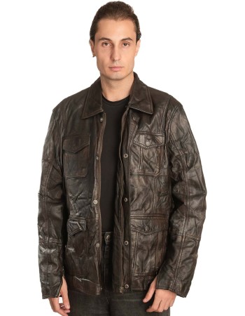 Γνήσιο Ανδρικό Δερμάτινο Μπουφάν - A226