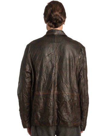  Γνήσιο Ανδρικό Δερμάτινο Μπουφάν - A226