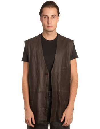 Γνήσιο Ανδρικό Δερμάτινο Γιλέκο - A245