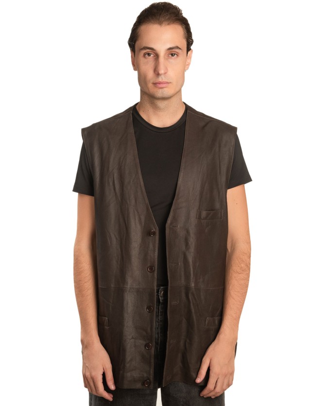 Γνήσιο Ανδρικό Δερμάτινο Γιλέκο - A245