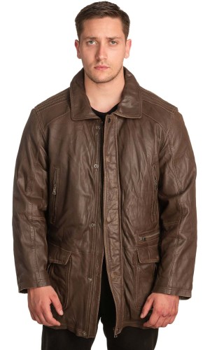  Γνήσιο Ανδρικό Δερμάτινο Μπουφάν - A259