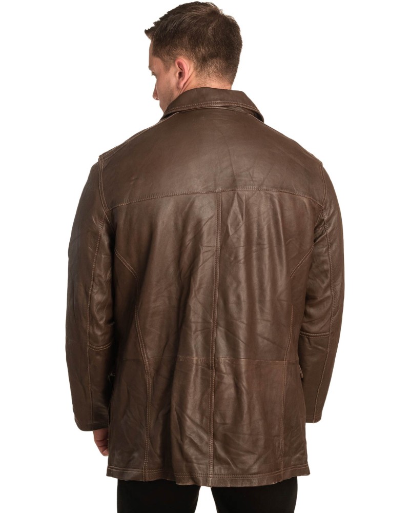  Γνήσιο Ανδρικό Δερμάτινο Μπουφάν - A259