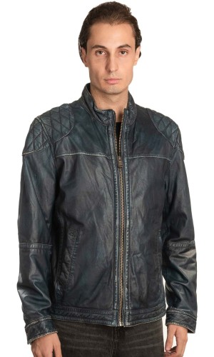  Γνήσιο Ανδρικό Δερμάτινο Μπουφάν - A308