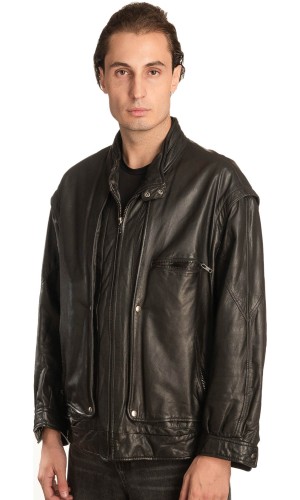  Γνήσιο Ανδρικό Δερμάτινο Μπουφάν - A330