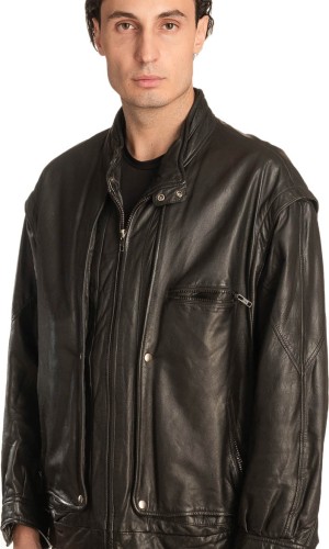  Γνήσιο Ανδρικό Δερμάτινο Μπουφάν - A330