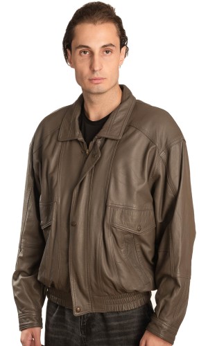  Γνήσιο Ανδρικό Δερμάτινο Μπουφάν - A332