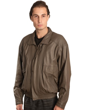  Γνήσιο Ανδρικό Δερμάτινο Μπουφάν - A332