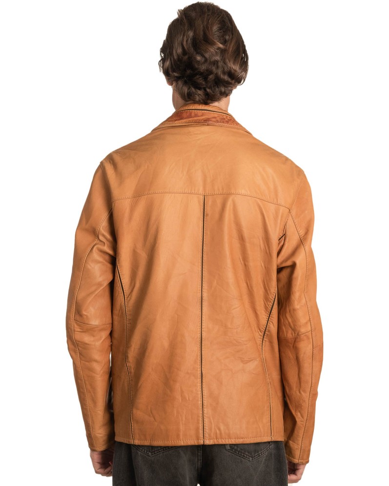 Γνήσιο Ανδρικό Δερμάτινο Μπουφάν - A335