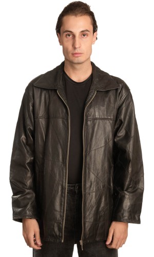  Γνήσιο Ανδρικό Δερμάτινο Μπουφάν - A341