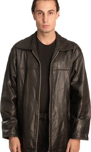  Γνήσιο Ανδρικό Δερμάτινο Μπουφάν - A341