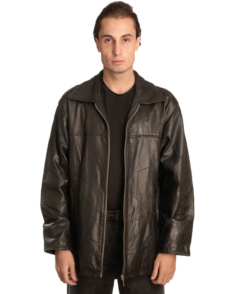  Γνήσιο Ανδρικό Δερμάτινο Μπουφάν - A341