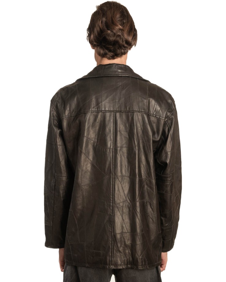  Γνήσιο Ανδρικό Δερμάτινο Μπουφάν - A341