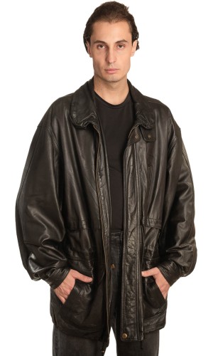  Γνήσιο Ανδρικό Δερμάτινο Μπουφάν - A342