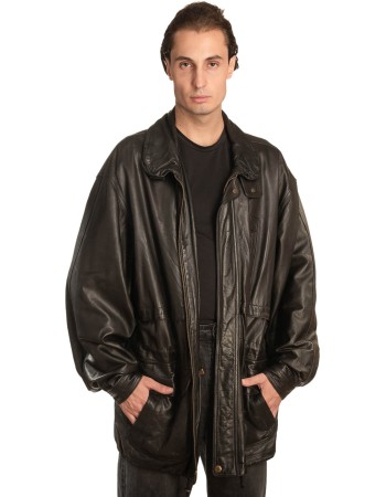  Γνήσιο Ανδρικό Δερμάτινο Μπουφάν - A342