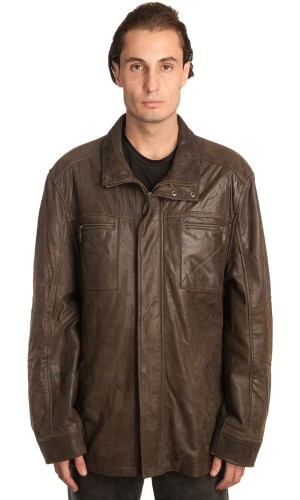  Γνήσιο Ανδρικό Δερμάτινο Μπουφάν - A346